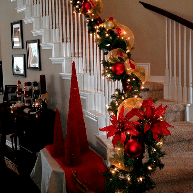 Guía Flexible La Merced Decoración Navideña Guirnalda Semirrígida 270 cm Hojas Pino Plástico Resistente