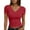 Red, variant on Shirts For Women Tees Tops Solid Short Sleeve V Neck Going Out Cropped Workout Clothes