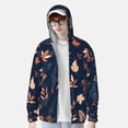 thumbnail image 4 of Sigee Autumn Leaves With Blue Print UPF50+ Men's Sun Protection Hoodie Shirt SPF UV Shirt Long Sleeve Fishing Outdoor Lightweight, S-3XL, 4 of 9