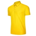 thumbnail image 5 of kamemir Polos for Men Men's Muscle V Neck Polo Shirts Slim Fit Short Short Sleeve Golf T-Shirts Ribbed Knit Soft Tees(Yellow,XXL), 5 of 5