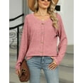 thumbnail image 6 of Cogild Pullover Tops Long Sleeve Tunic Sweaters for Women Causal Sweaters Crew Neck with Button Design, 6 of 6