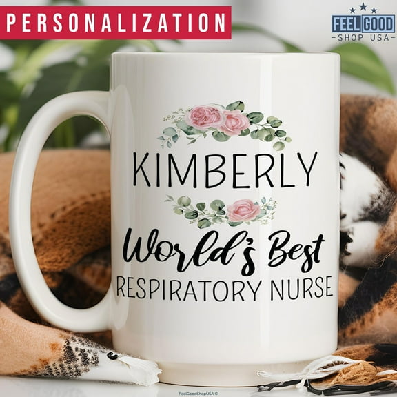 World's Best Respiratory Nurse Mug Personalized Gift For Her, Custom Name Mug, Coffee Mug, Coffee Cup, Respiratory Nurse Gift For Women, Ceramic Mug 11Oz
