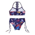 thumbnail image 5 of YiZYiF Kids Girls Floral Printed Bathing Suit Sleeveless Tops and Bottoms with Adjustable Strap Swimsuit, 5 of 7