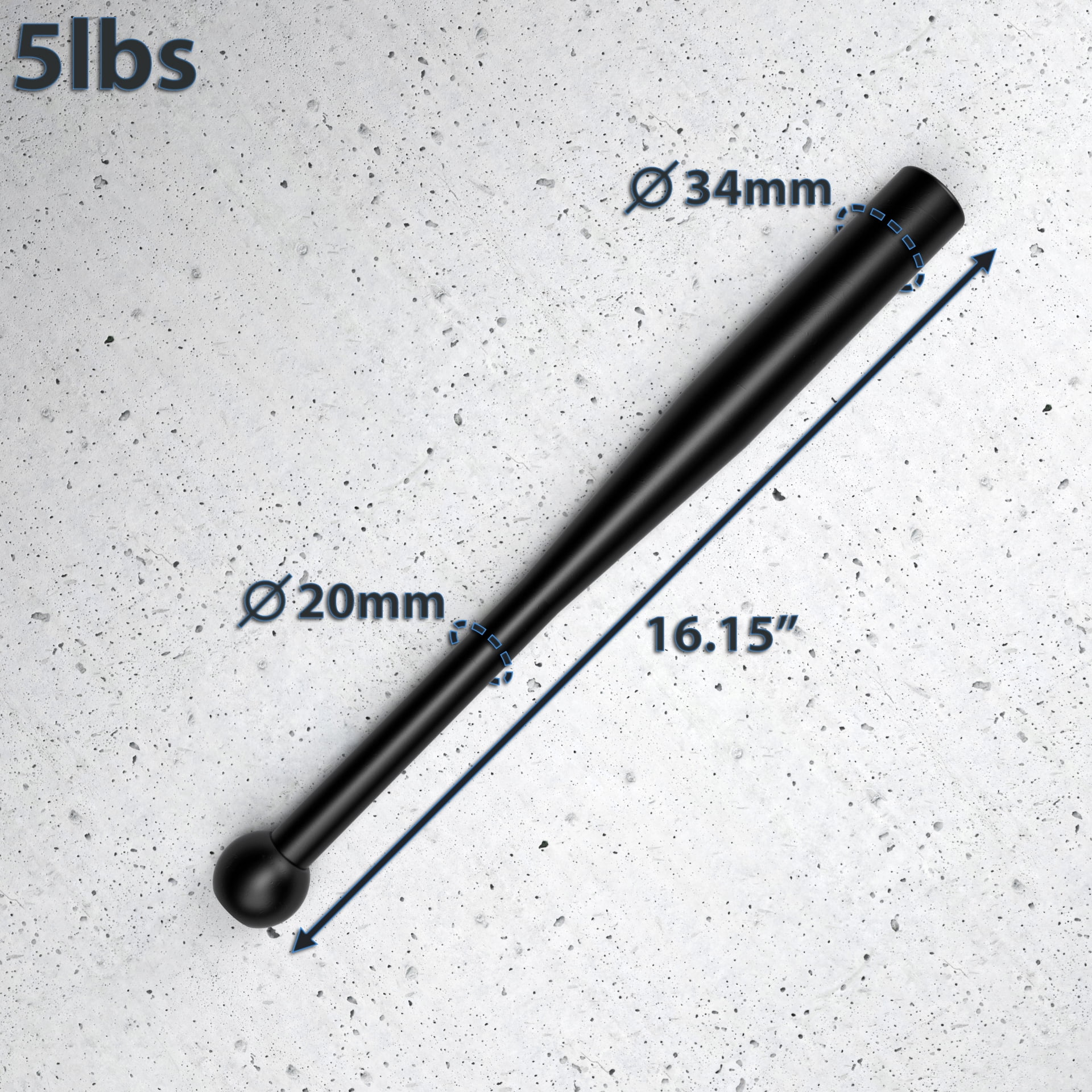 Synergee 5 LB Indian Club - Pair of Power Clubs - Exercise Weight Club Bells - Grip and Forearm Strength Trainer