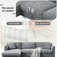 thumbnail image 5 of Harper & Bright Designs Modern L-Shaped Sectional Sofa with 2 Pillows, 3-Seat Oversized Chaise Lounge, Chenille Fabric Cloud Couch Set for Living Room Apartment Office, 96*56" Gray, 5 of 20