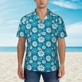thumbnail image 4 of Daiia Daisies Flowers Hawaiian Shirt for Men Gentle Cotton Regular Short Sleeve Casual-X-Large, 4 of 9