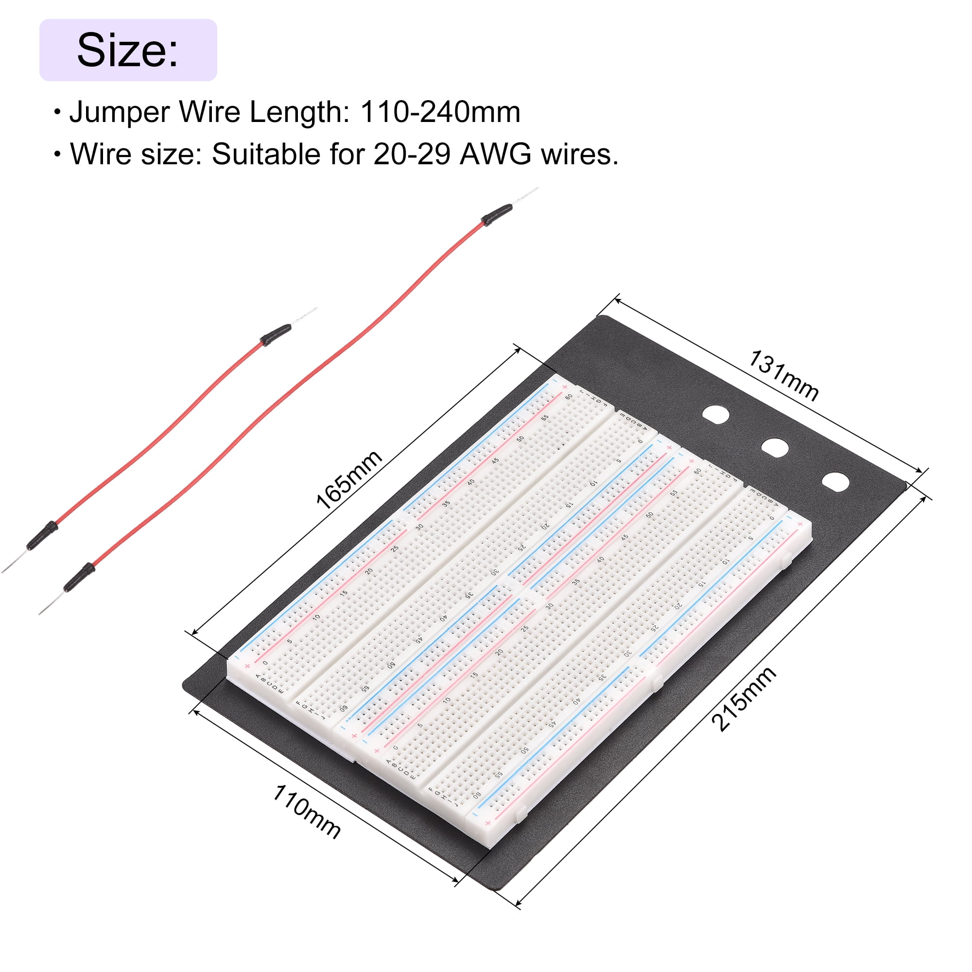 Uxcell Breadboards Kit 1660 Point Solderless Breadboards Set for Shield and Testing 1 set