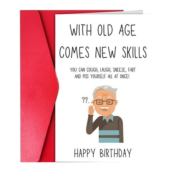 BINGLI Funny Birthday Card for Men Women, Humorous Gifts for 50th 60th 70th 80th Birthday,Birthday Cards for Friend Dad Brother Uncle-Old Age Joke