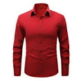thumbnail image 5 of Men's Solid Color Business Shirt Multi-Use Long Sleeve Dress Shirts Regular Fit Casual Slim Fit Shirts, 5 of 5