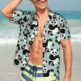 thumbnail image 7 of Rateoe Panda And Eucalyptus Pattern Men’s Hawaiian Shirt – Short Sleeve Button-Down Tropical Beach Shirt, Lightweight & Breathable Casual Aloha Shirt with Pocket,X-Large, 7 of 7