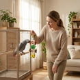 thumbnail image 6 of Natural Wood Parrot Chewing Stick for Cage Hanging Fun with Pinecone Accents for Parakeets and Budgies, Khaki, 6 of 6