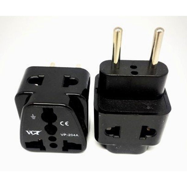 VCT Universal 2outlet Plug Adapter for USA to Europe, Italy, France