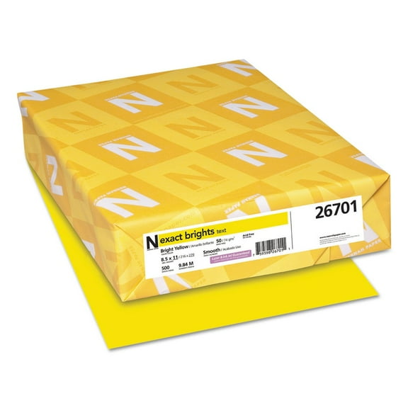 Exact Color Copy Paper, 8-1/2 x 11 Inches, 20 lb, Bright Yellow, 500 Sheets