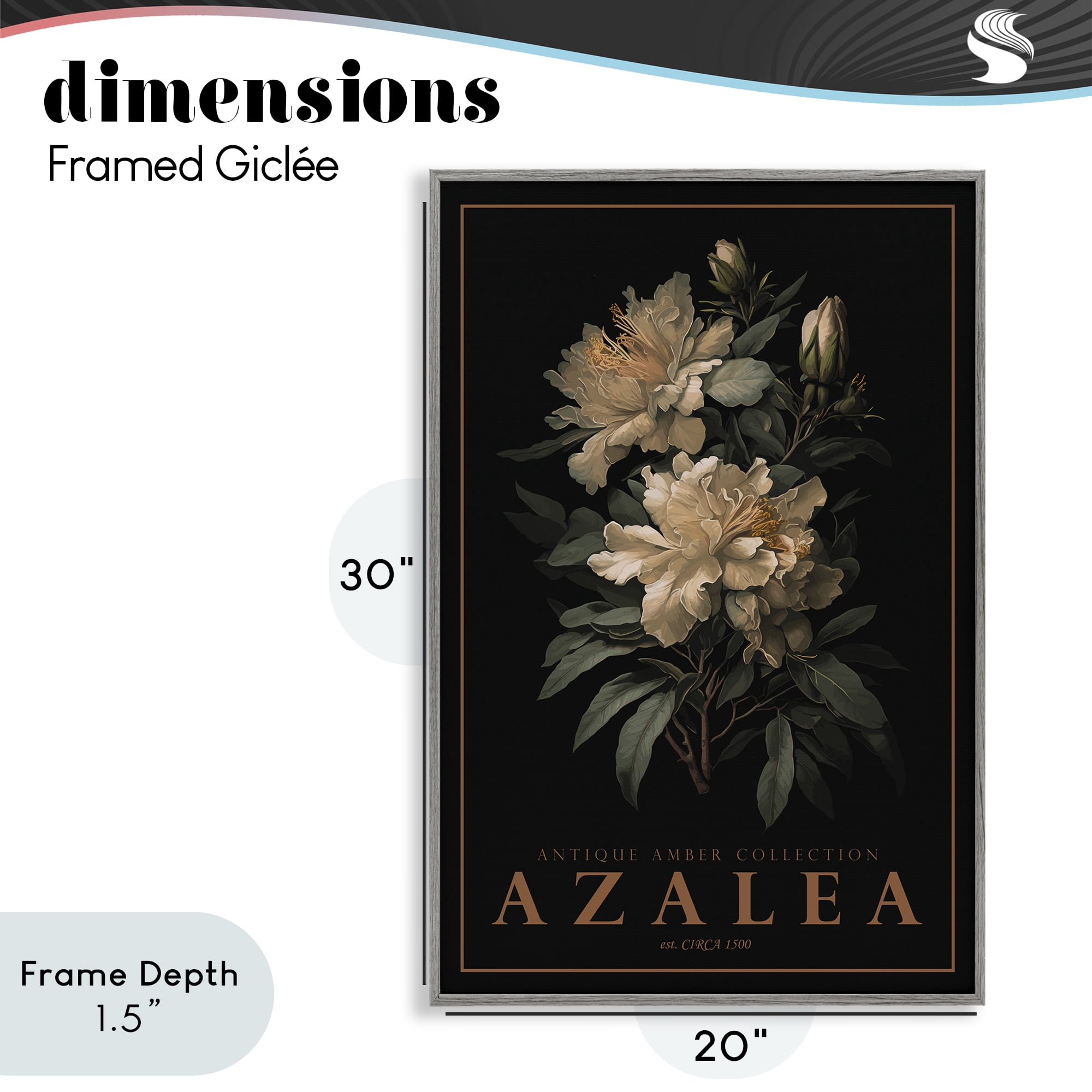 Stupell Industries Antique Azalea Light Gray Framed Giclee Art, design by Chris Giampietro