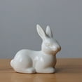 thumbnail image 1 of VONKY Mini Ceramic Rabbit Figurines White Miniature Bedroom Sculpture Modern Style Statue for Furnishings Decoration Type D, 1 of 7