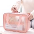 thumbnail image 2 of XYCCA 1/3/6Pcs Travel Portable Clear Cosmetic Bag Letters Print Waterproof Makeup Storage Pouch Handbag Zippered Large Capacity Toiletry Organizer Handbag Organizer-4605, 2 of 5
