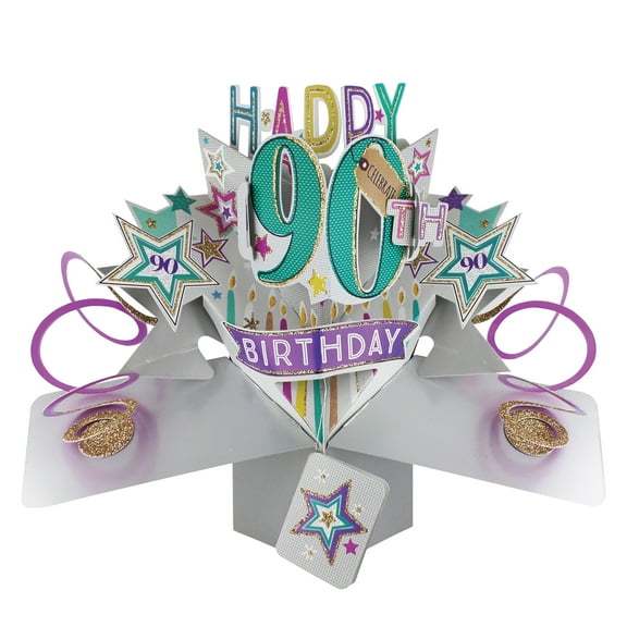 Pop-Up Greeting Card – 90th (Milestone Birthday)
