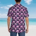 thumbnail image 4 of Pofeuu Skull Flower Print Hawaiian Shirt for Men Sleeves Casual Button Down Summer Beach Dress Shirts T-Shirts,3X-Large, 4 of 7