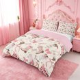 thumbnail image 2 of meiyoeat meiyoeat Sweet Cowgirl Boot Bedding For Girls, Pastel Bow Pattern Duvet Cover Full For Kids,Pink Reversible,3 Pieces(No Comforter), 2 of 6