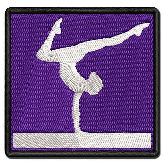 Balance Beam Artistic Gymnastics Applique Multi-Color Embroidered Iron-On Patch - 2.5 Inch Small
