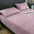 thumbnail image 5 of AUQ Extra Soft Velvet Plush Queen Micro Fleece Sheet Set Deluxe Microplush Non Pilling Sheets,Deep Pocket Velvet Luxe Collection 3 Pcs, 5 of 7