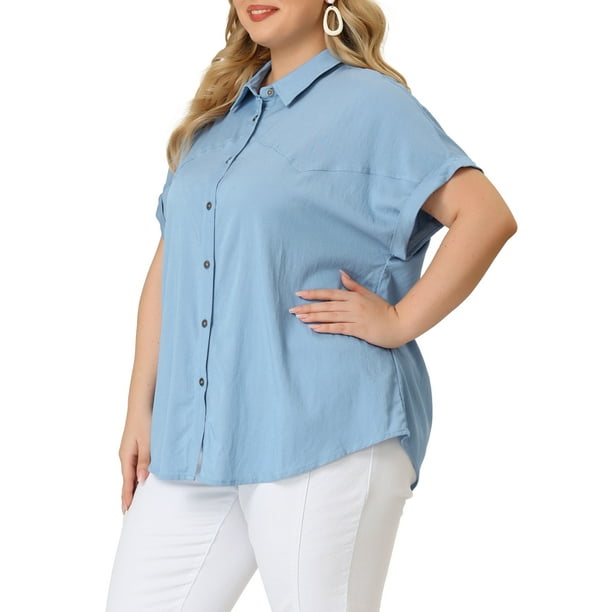 Plus size hotsell chambray shorts