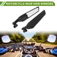 thumbnail image 2 of Espejo retrovisor universal de motocicleta ajustable de Bargains Únicos, espejo de doble deporte, aleación de aluminio, 1 juego, negro, forma poligonal M8/M10, 2 of 7