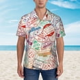 thumbnail image 4 of Lsque Passport Stamp pattern Hawaiian Shirt for Men, Unisex Summer Beach Casual Short Sleeve Button Down Shirts-XX-Large, 4 of 9