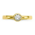 thumbnail image 5 of 10K Yellow Gold Ring Band Toe Cubic Zirconia CZ Round, Size 7, 5 of 5