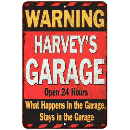 HARVEY'S Garage Warning Man Cave Wall Décor 8x16 x 24 Matte Finish Metal (Best Way To Finish Garage Walls)