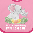 thumbnail image 4 of Inktastic I'll Never Forget That My Papa Loves Me with Cute Elephants Boys or Girls Baby Bib, 4 of 4