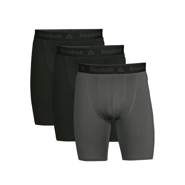 Reebok Men's Tech Comfort Long Length Boxer Brief Underwear 9 Inch, 3 ...