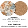 thumbnail image 6 of GZHJMY Round Drink Coasters, 1 Pcs Beautiful Abstract Tropics Leaves Absorbent Ceramic Coffee Coasters for Drinks with Cork Base Housewarming Gift for Home Decor, 6 of 6