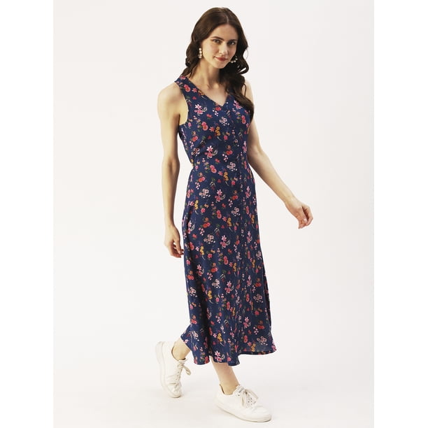 viscose summer dress Women's Maxi sleeveless midi rendered in a colorful floral print Viscose Dresses Aspiga