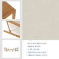 thumbnail image 4 of GDF Studio Ludwig Outdoor Acacia Wood 3 Piece Chat Set with Cushions, Teak and Cream, 4 of 13
