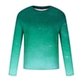 thumbnail image 5 of Wrtxtat Ombre Tops for Men Casual Tie Dye Gradient Print Long Sleeve Overszied Crewneck Pullover Sweatshirts Big and Tall Regular Fit Athletic Workout Tees Shirt Green#02 L, 5 of 5