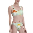 thumbnail image 2 of Daiia Mushroom Bee printed 2 piece Swimsuit Bikinis for Women High Waisted Racerback Bathing Suits Summer Tummy Control Scoop Neck Swimwear-X-Large, 2 of 8