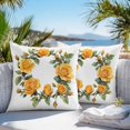 thumbnail image 4 of Outdoor Pillow Cover Orange Rose Set of 2 Waterproof Throw Pillowcases Watercolor Wreath Decorative Patio Furniture Pillows for Couch Garden Indoor & Outdoor Use, 4 of 9