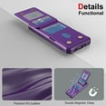 thumbnail image 5 of for iPhone 16E Case Wallet Credit Card Holder, Back Pocket Flip Kickstand Phone Cover Premium PU Leather TPU Bumper Anti-Scratch Shockproof Protective Rugged Shell, Purple, 5 of 8