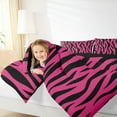 thumbnail image 4 of Homewish Geometric Stripes Bedding Comforter Set,Abstract Zebra Print Twin Comforter Sets,Pink Black Bedding Set For Girls Kids,Luxury Bedroom Decor Reversible,2-Piece, 4 of 8