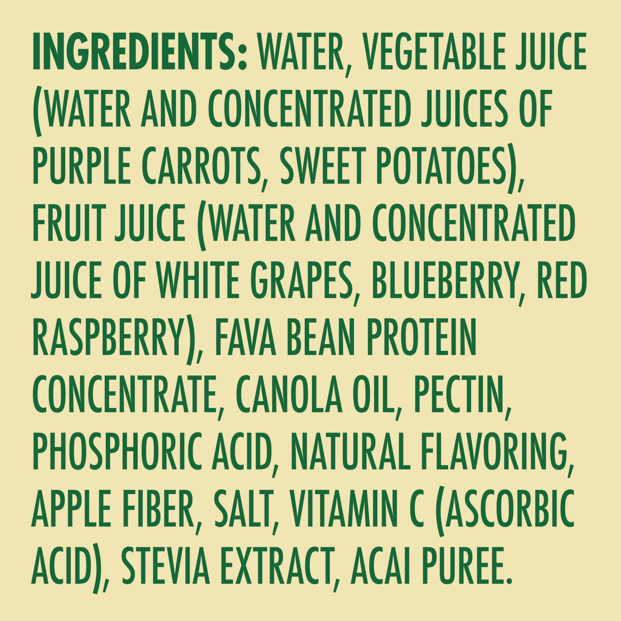 V8 +Protein, Plant-Based Protein Drink, Berry Acai, 11.5 Ounce Can, Pack of 4