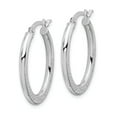 thumbnail image 6 of 14K White Gold Plated Wire & Clutch Hoop Earrings, 6 of 7