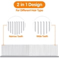 thumbnail image 4 of XIHAMA Pettom Pet Steel Grooming Tool, Finishing Butter Comb 7 1/2-inch L Silver Dog Combs with Rounded Ends Stainless Steel Teeth, Cat Comb for Removing Tangles and Knots, 4 of 7