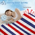 thumbnail image 3 of Red Blue White Striped Cooling Blanket, Lightweight Breathable Summer Throw Blanket with Double Sided Cold Effect, Modern Simple Stripes Picnic Beach Blankets Bed Sheet for Hot Sleepers 50"x60", 3 of 8
