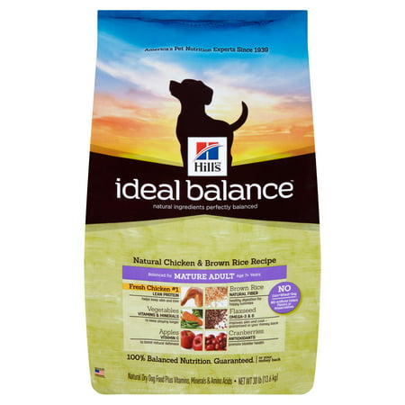 Hill's Ideal Balance Natural Chicken & Brown Rice Recipe Mature Adult Age 7+ Years, 30 lb