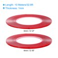 thumbnail image 2 of Uxcell Heat Resistant Tape, 32.8ft 0.12 0.16 Inch Double Sided Adhesive Tape 1mm Thick Red for Electrical Repair 1Pcs, 2 of 5
