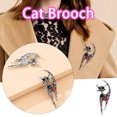 thumbnail image 1 of HomeKingdee Fashion Occident Cat Brooch for Women - Shiny Alloy and Rhinestone Brooch with Hollow Design for Various Occasions, 1 of 5
