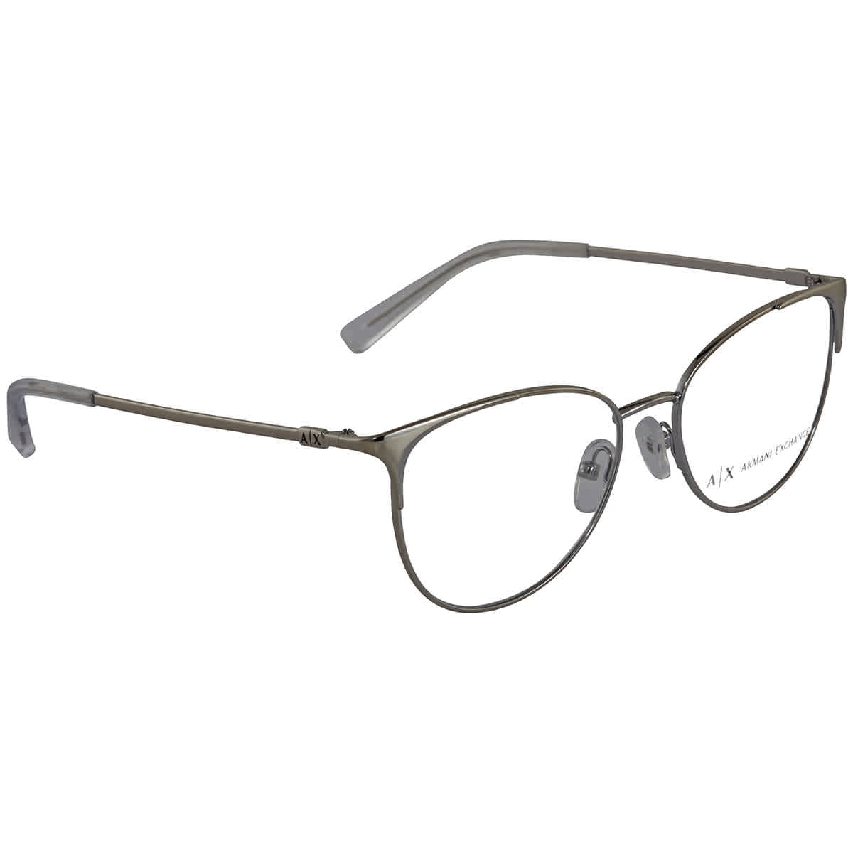 Armani Exchange Ladies Silver Tone Round Eyeglass Frames AX1034604352 -  