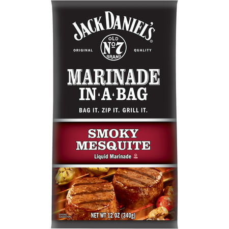 (2 Pack) Jack Daniels Smoky Mesquite Marinade In-a-Bag 12 oz.