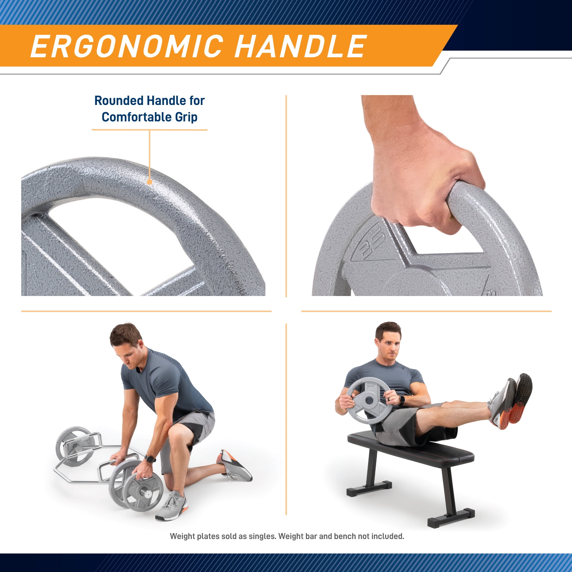 Marcy Olympic Grip Weight Plate 25Lb, Single
